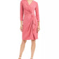 Charter Club Women's Hardware Faux Wrap Dress Dark Pink Size X-Large