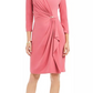 Charter Club Women's Hardware Faux Wrap Dress Dark Pink Size X-Large