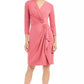 Charter Club Women's Hardware Faux Wrap Dress Dark Pink Size X-Large