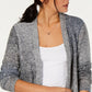 Style & Co Women's Ombre Open-Front Cardigan M Black Combo Black Size Medium