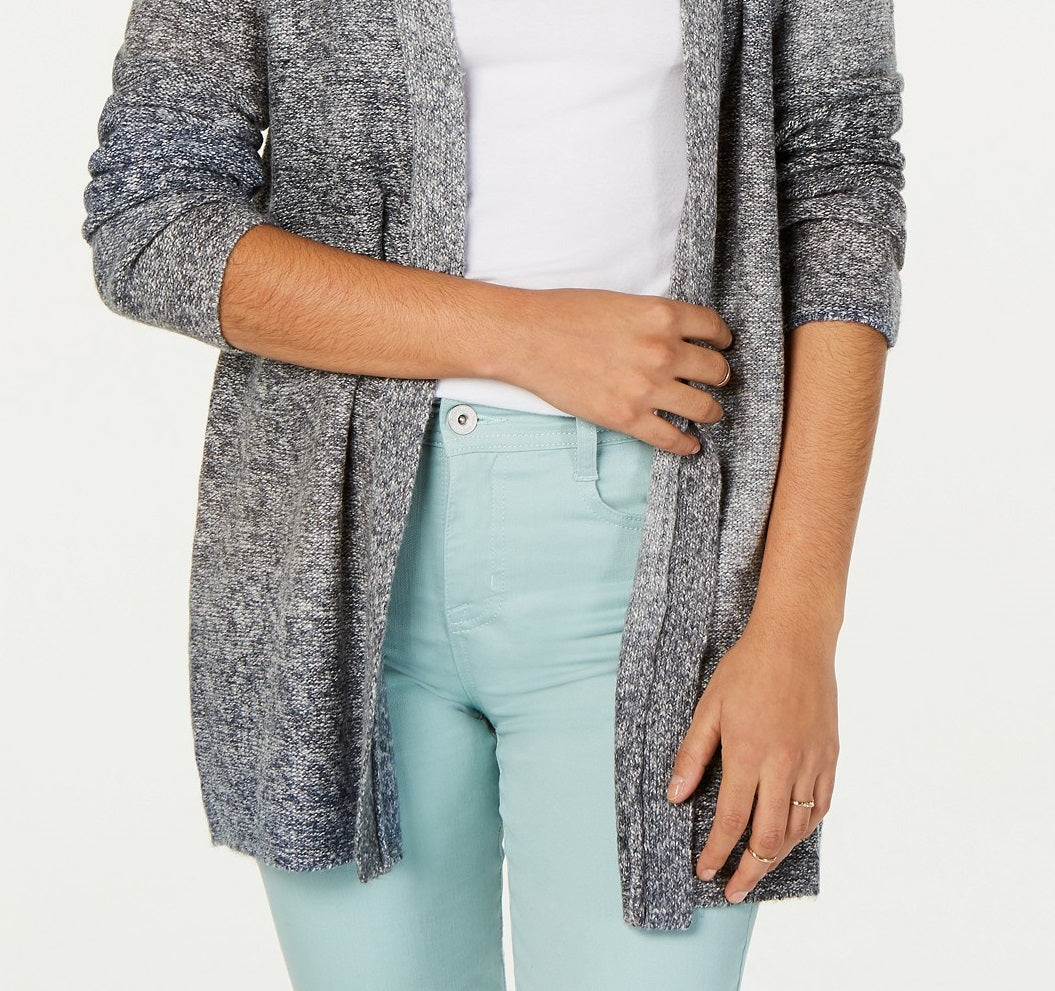 Style & Co Women's Ombre Open-Front Cardigan M Black Combo Black Size Medium