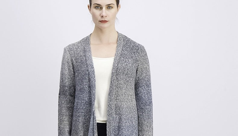 Style & Co Women's Ombre Open-Front Cardigan Black Size X-Small