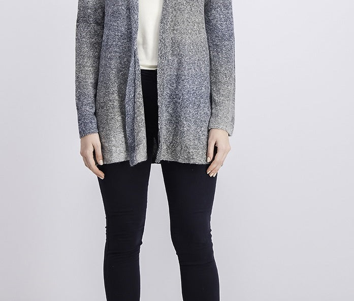 Style & Co Women's Ombre Open-Front Cardigan Black Size X-Small