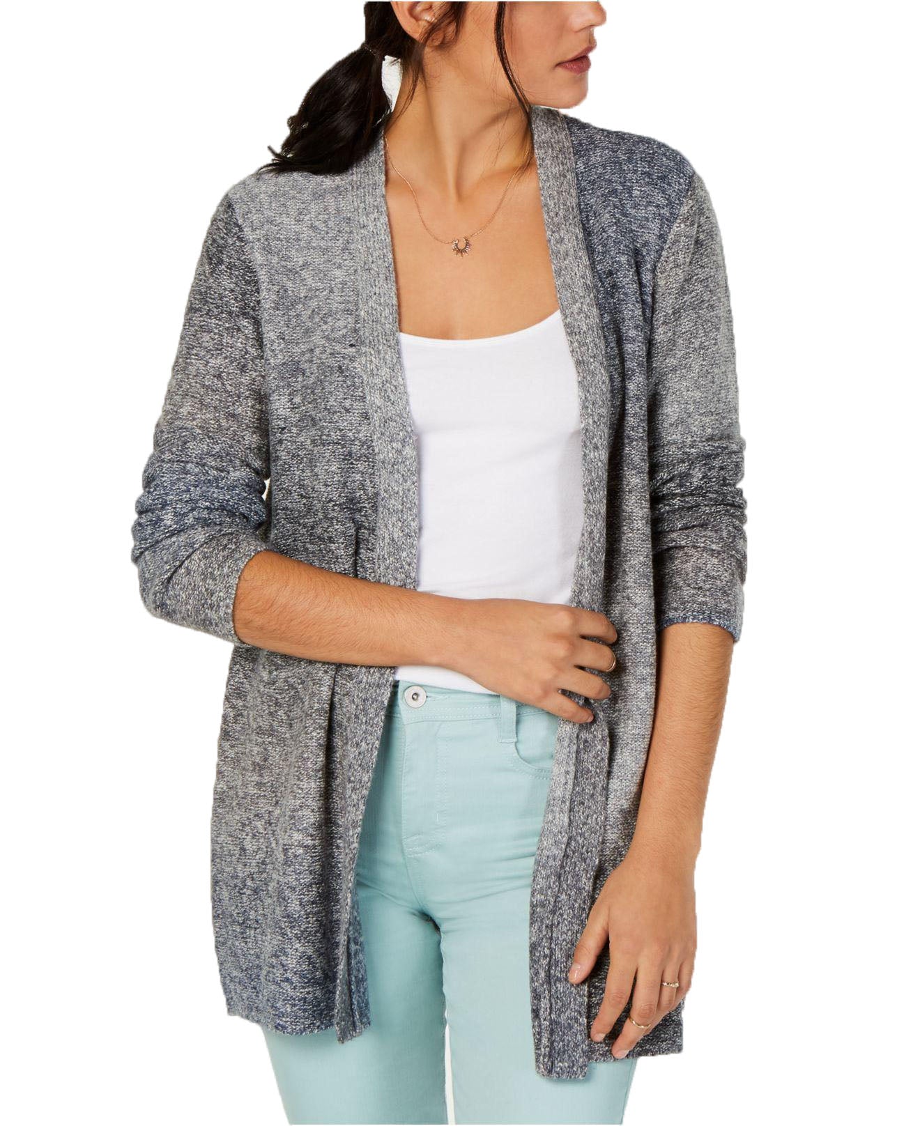 Style & Co Women's Ombré Open-Front Cardigan Gray X-Large