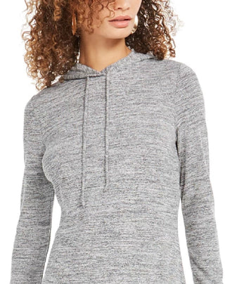 Bar III Women's Hooded Sweatshirt Tunic Top Gray Size Medium