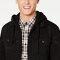 American Rag Mens Hooded Denim Trucker Jacket Black Size Small