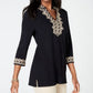 Charter Club Women's Lace-Trim Tunic Top Black Size Small