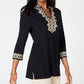 Charter Club Women's Lace-Trim Tunic Top  Black Size Extra Small