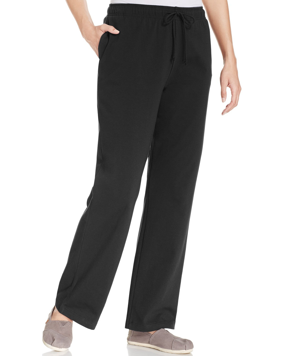 Karen Scott Women's Drawstring Active Pants Charcoal Size Petite