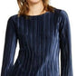 INC International Concepts Women's Pleated Velvet Top Navy Size Extra Small