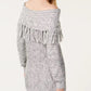 INC International Concepts Women's Foldover Off-The-Shoulder Sweater Gray Size Medium
