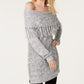 INC International Concepts Women's Foldover Off-The-Shoulder Sweater Silver Size Small