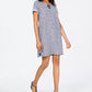 Style & Co Women's Lace Up T-Shirt Dress Blue Size Medium