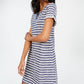 Style & Co Women's Lace Up T-Shirt Dress Blue Size Medium