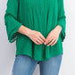 Charter Club Women's Double-Ruffle Textured Pintuck Top Dark Green Size X-Small