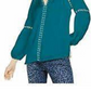 INC International Concepts Women's Grommet-Trim Peasant Blouse Blue Size Small