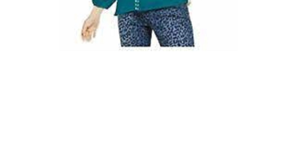 INC International Concepts Women's Grommet-Trim Peasant Blouse Blue Size Small