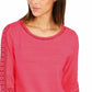 Charter Club Women's Crochet-Inset Top Pink Size Large