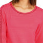 Charter Club Women's Crochet-Inset Top Pink Size Small