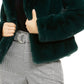 INC International Concepts Women's Faux-Fur Coat  Hunter Forest Size Large