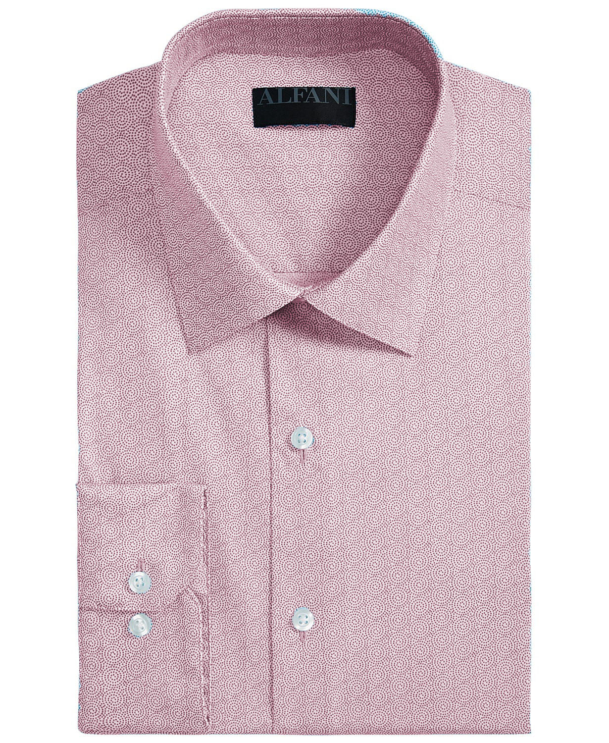 Alfani Men's Regular-Fit AlfaTech Spiral Dot Shirt Pink Size 14x32-33