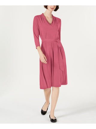 Charter Club Women's Petite Solid Midi Dress  Rapture Rose Size Medium