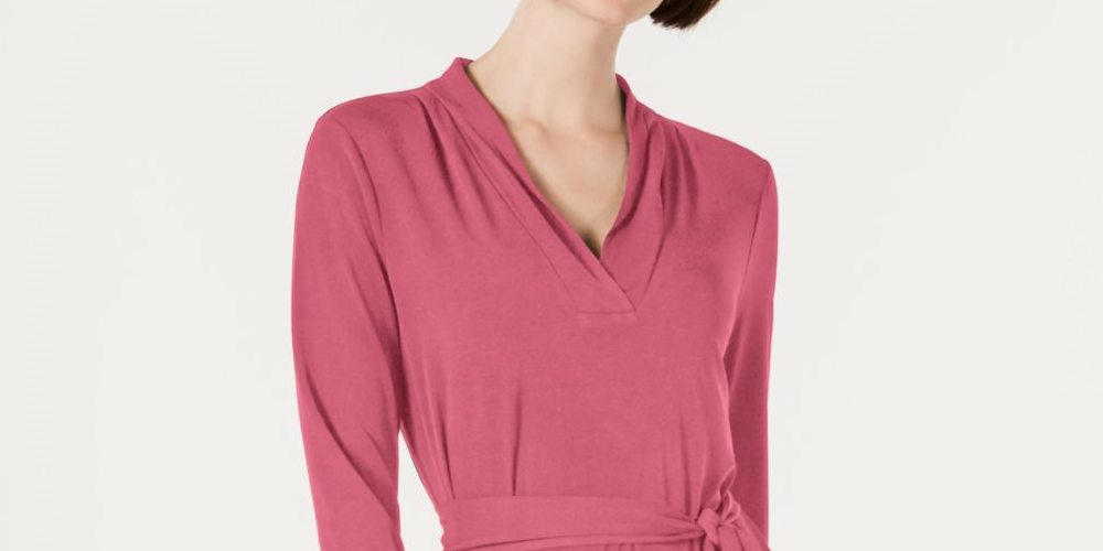 Charter Club Women's Petite Solid Midi Dress  Rapture Rose Size Medium