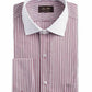 Tasso Elba Men's Classic/Regular Fit Non-Iron Supima Cotton Twill Bar Stripe French Cuff Dress Shirt  Red Size 34-35