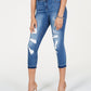 INC International Concepts Women's Incessentials Ripped Cropped Skinny Jeans  Blue Size 2