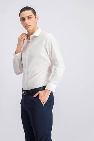 Bar III Men's Slim-Fit Stretch Knits Solid Dress Shirt  White 17.5X36-37