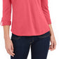 Charter Club Women's Supima Cotton Split-Neck Top  Pink Size Extra Small