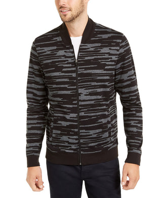 Alfani Men's Abstract-Print Bomber Jacket Black Size Small