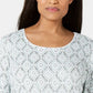 Karen Scott Women's Vine Print 3/4 Sleeve Top Green Size Large