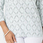 Karen Scott Women's Vine Print 3/4 Sleeve Top Green Size Large