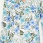 Karen Scott Women's Floral-Print 3/4-Sleeve Top Blue Size Small
