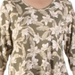 Karen Scott Women's Floral-Print V-Neck Top Green Size Medium