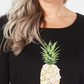Karen Scott Women's Cotton Pineapple Graphic-Print T-Shirt Black Size 2X-Large
