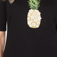 Karen Scott Women's Cotton Pineapple Graphic-Print T-Shirt Black Size 2X-Large