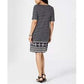 Karen Scott Women's Petite Printed Shift Dress Black Size Medium