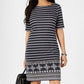 Karen Scott Women's Printed Shift Dress Black Size Petite Large
