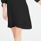 JM Collection Women's Petite Tie-Sleeve Necklace Dress Black Size Small