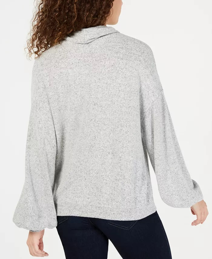 INC International Concepts Women's Cowlneck Knit Top  Gray Size Large