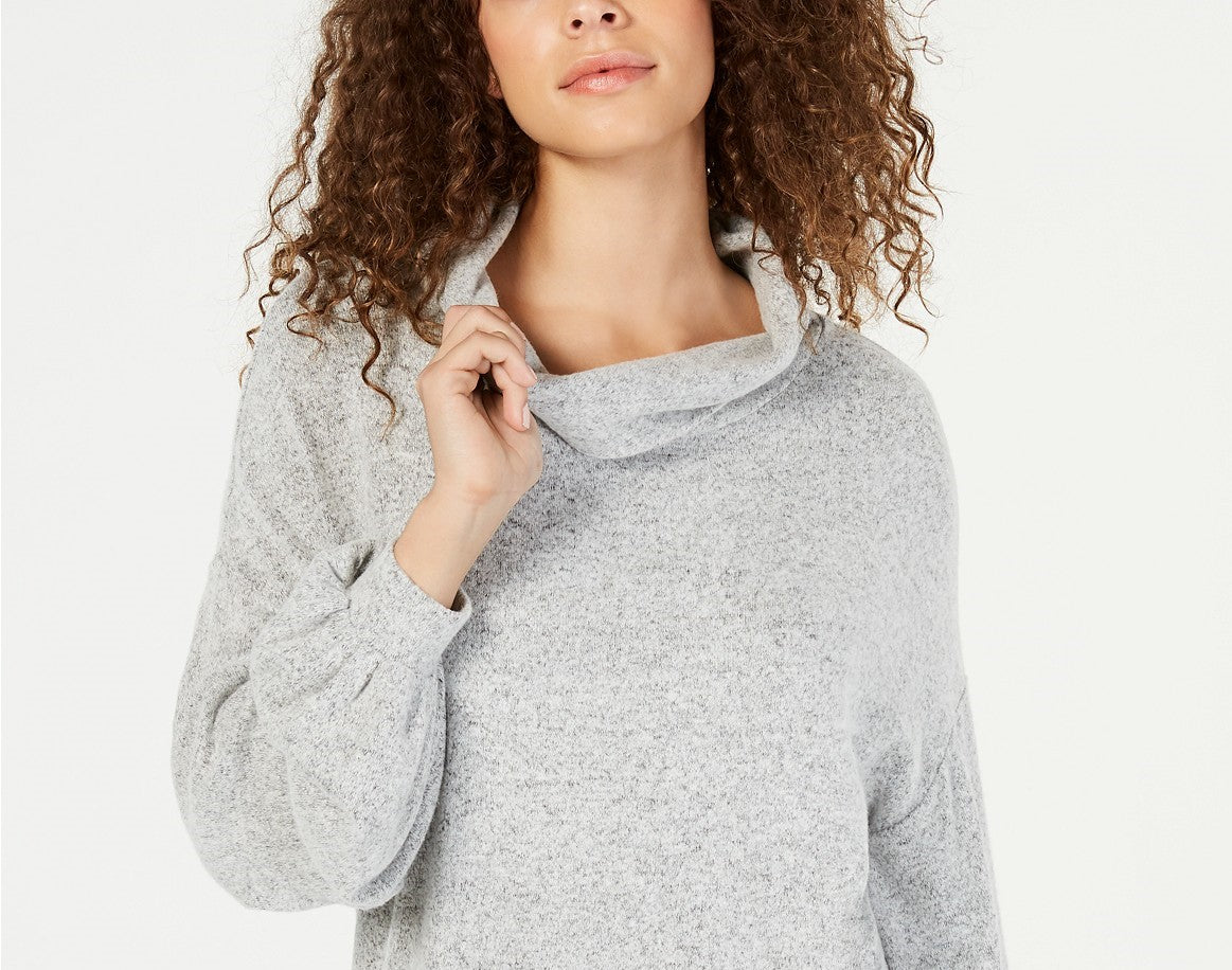INC International Concepts Women's Cowlneck Knit Top Gray Size Large