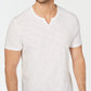 INC International Concepts Men's Ribbed Split Tee White Size Medium