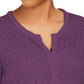 Style & Co Women's Lace-Front Draped Top Purple Size Large