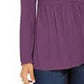Style & Co Women's Lace-Front Draped Top Purple Size X-Large