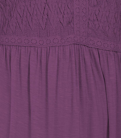 Style & Co Women's Lace-Front Draped Top Med Purple Size Extra Small
