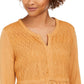 Style & Co Women's Lace-Front Draped Top Gold Size M