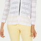 Charter Club Women's Pointelle-Striped Cardigan White Size Small
