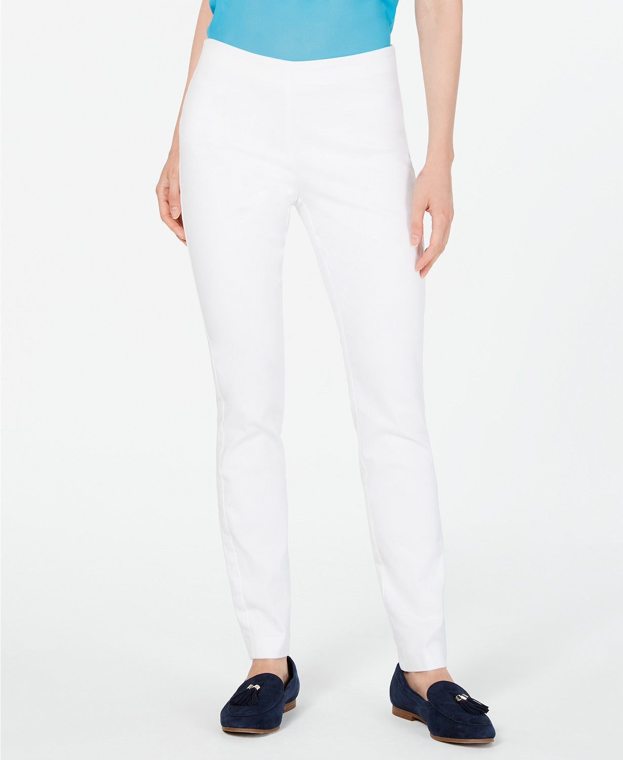 Charter Club Women's Petite Chelsea Stretch-Twill Skinny Pants White Size 6